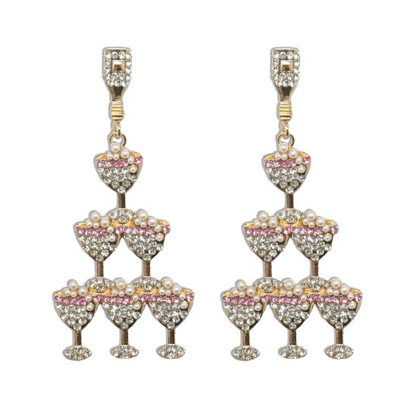 Earrings Champagne Tower