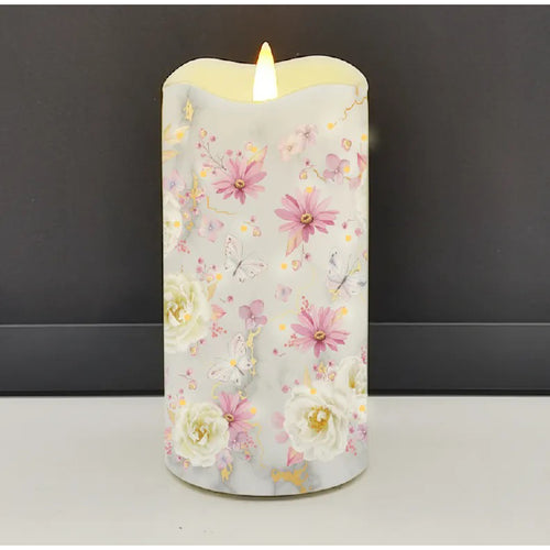 LED Pressed Flower Candle