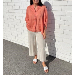 Worthier Linen Blouse Orange
