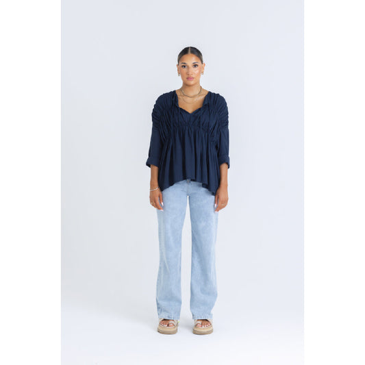 Bahama Linen Top Navy