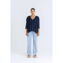 Load image into Gallery viewer, Bahama Linen Top Navy