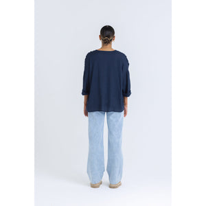 Bahama Linen Top Navy