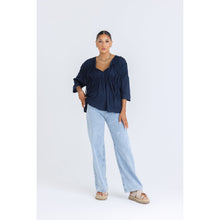 Load image into Gallery viewer, Bahama Linen Top Navy