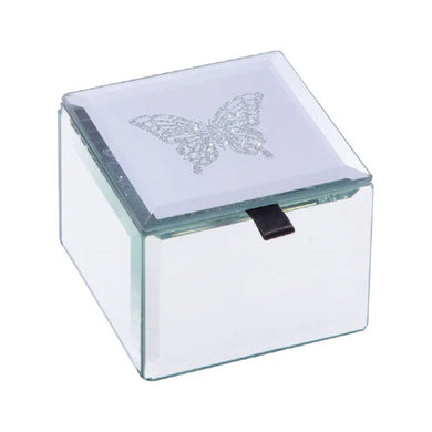 Bling Mini Trinket Box Silver Butterfly