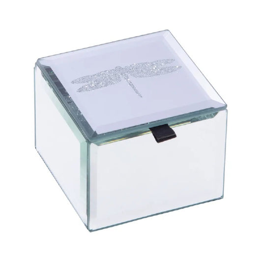 Bling Mini Trinket Box Silver Dragonfly