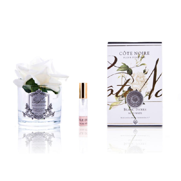 Cote Noire Single Rose Ivory White